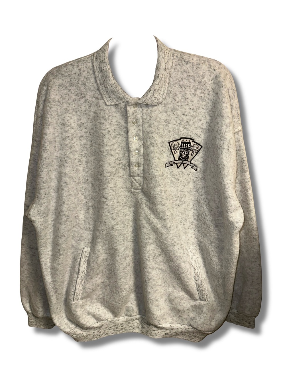 Vtg Raiders Patch Fleece Sweatshirt